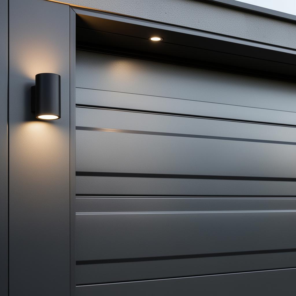 Modern garage door close-up